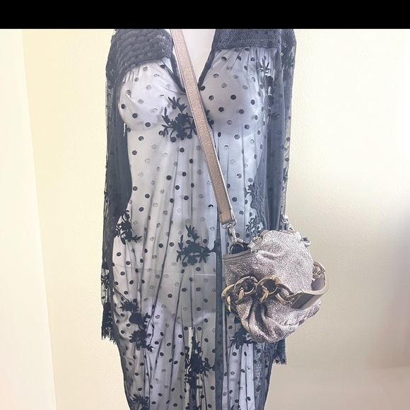 Maison Margiela Gun Metal & Gold Textured Metallic Leather Shoulder Bag - Picture 9 of 12